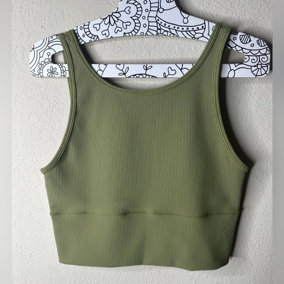 Lululemon Power Pivot Ribbed Tank Top Bronze Green - Picture 2 of 4